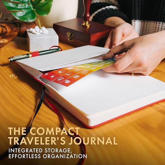 Wordsworth & Black A5 Bullet Dotted Journal 216 Dotted Pages, Hardcover Grid Dot Leather, 120 GSM Paper, Journaling Notebook for Work & Sketching, Journals for Women, Men - Gifts Box Included Red