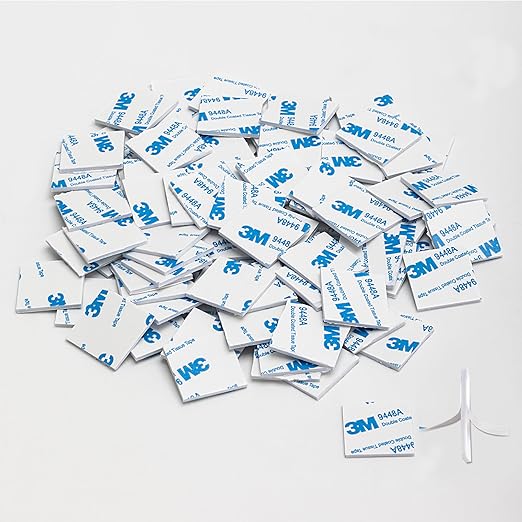 Square 3M Double Sided Adhesive Pads,100Pack Double Sided Sticky Pads Super-Sticky Adhesive Foam Pads，1.06 x 1.06 Inch Strong Pad Heavy Duty Mounting Adhesive