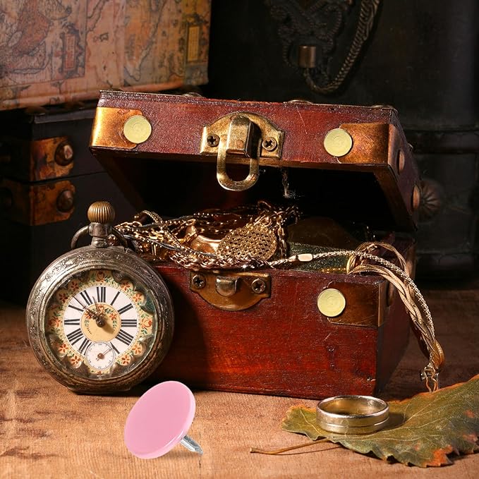 uxcell 60Pcs Upholstery Tacks, 11mmx10mm Flat Head Thumb Tack Decorative Furniture Nails Push Pins for Furniture Sofa Headboards, Pink