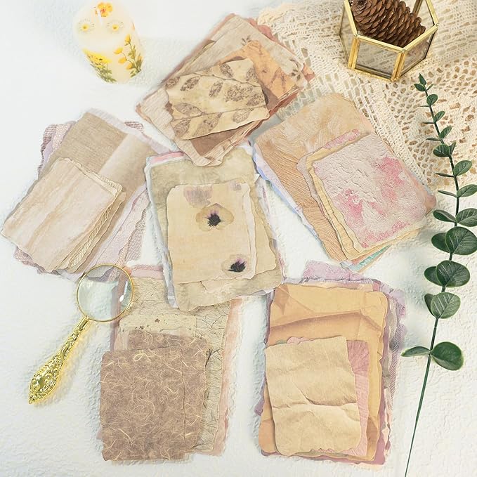 168 Sheets Scrapbook Paper and Embossed Textured Paper Assorted Set,Mixed Media Collage for Scrapbooking, Junk Journals, Card Making and Decoupage,3.5x5 Inch