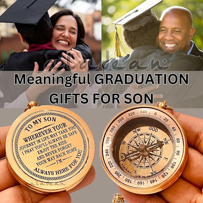 To My Son Compass Gift From Mom and Dad | 2" - For Teenage Son's Graduation, Christmas, Birthday, Baptism, Confirmation, Communion
