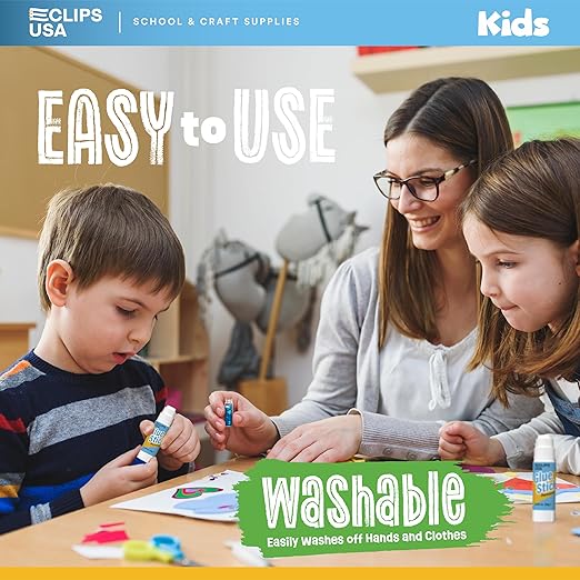 Glue Sticks Bulk (48 Pack), Washable Glue Sticks for Kids, Craft Glue for School Supplies, .28 oz, 8 Grams (48 Pack)