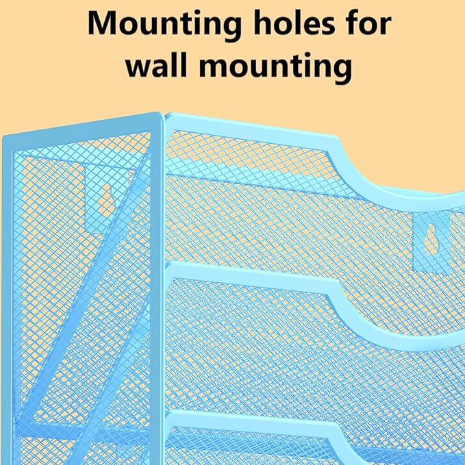 Kuntine.B Wall File Organizer Office Hanging Magazine Holder Wall File Organizer for Office Home (Blue, 5 Tier)