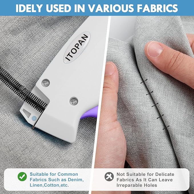 Stitch Gun for Clothes, Tagging Gun for Clothing Quick Fixes - Price Tag Gun with 6 Fine Needle, 1000 Black Fasteners & 1000 White Fasteners Snow1+MediumPurple1
