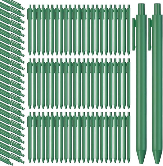 Fulmoon 50 Pcs Ballpoint Pens Bulk Retractable Comfortable Writing Pens Cute Back to School Supplies in Medium Point 1.0 mm for Teacher Student Bridal Shower Baby Shower (Avocado Green)