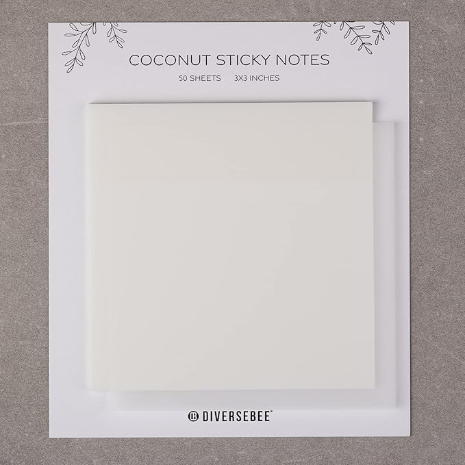 DiverseBee 50 Sheets Pastel Transparent Sticky Notes, 3x3” Clear Sticky Tabs, Translucent Page Flags Book Markers Stickers, Planner Accessories, Bible Journaling Study Office School Supplies (Coconut)