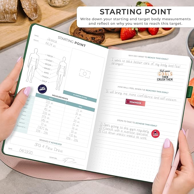 Clever Fox Weekly Meal Planner - Weekly & Daily Meal Prep Journal with Shopping and Grocery Lists for Menu Planning, Healthy Diet & Weight Loss Tracking, Lasts 1 Year, Undated, A5 - Forest Green