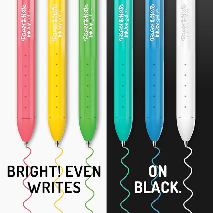 Paper Mate InkJoy Gel Pens Ultimate Pack,Retractable,Featuring Classic, Bright!, and Metallic Inks, Assorted, 30 Count - Perfect for Writing, Doodling, Bullet Journaling, Glitter, Sparkle, Writing Fun