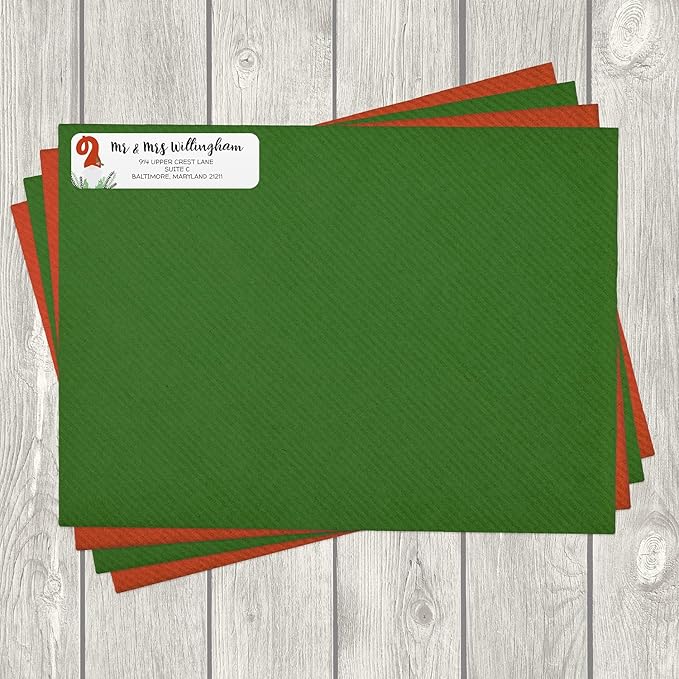 Holiday Gnome Rolled Address Label/Roll of 500 Adorable Christmas Personalized Address Labels/Designer Return Address Stickers in Elegant Plastic Dispenser