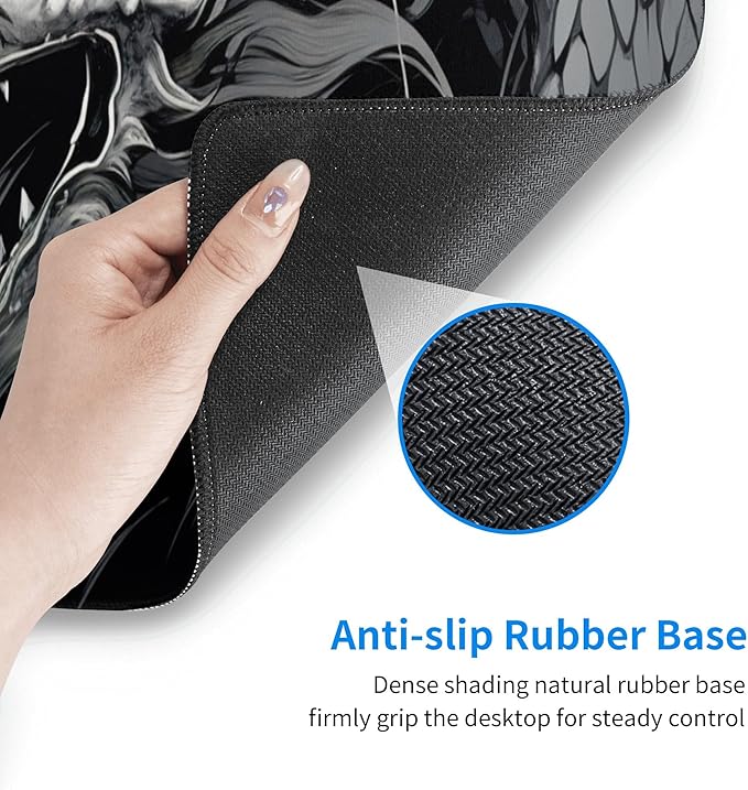 Large Size Eastern Dragon Print Gaming Mouse Pad 31.5 x 12 Inch, Stitched Edges, Anti-Slip Base, Waterproof Surface