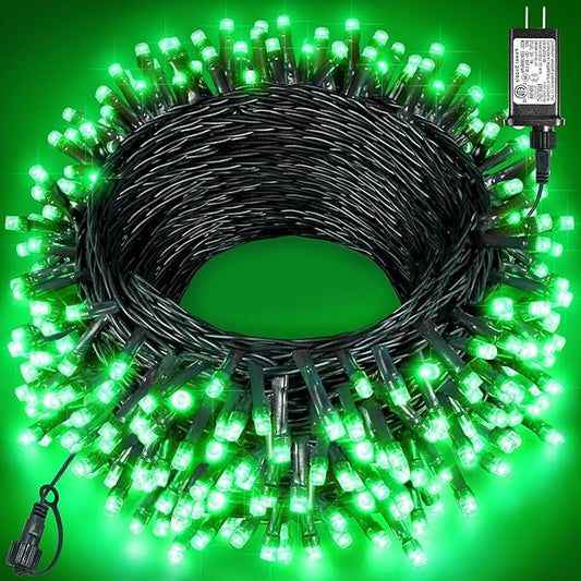 Green Christmas Lights Outdoor, 80FT 240 LED Christmas Tree Lights Waterproof Plug in, 8 Modes Connectable Christmas Decorations Indoor Green Wire for Patio Garden Xmas Party Holiday