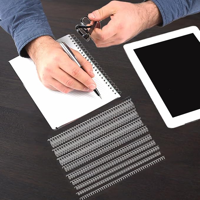 120 Pack Plastic Spiral Binding Coils Binder Binding Spirals Rings 8 Size Spiral Binding Wire Combs Spines Coils, 4:1 Pitch, 1/4 5/16 3/8 1/2 9/16 5/8 3/4 7/8 Inch (Transparent)