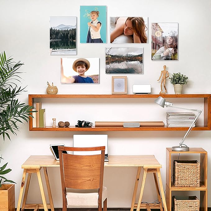 Aheroi 30Pcs Acrylic Sign Holder 8.5 x 11, Clear Wall Sign Holder 8.5 x 11 Wall Mount with 60 Tape, No Drilling Acrylic Wall Frame Paper Holder Document Holder for Office Home Restaurant