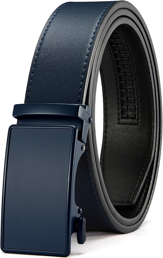 CHAOREN Mens Belt - Mens Ratchet Belt Leather 1 3/8" for Dress Pant - Micro Adjustable Belt Fit Everywhere