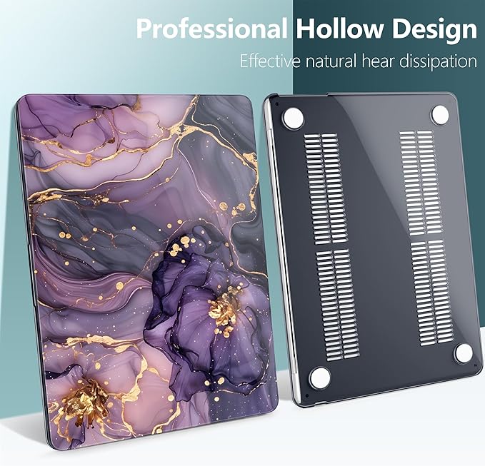 DONGKE Compatible with M4 MacBook Air 15 inch Case 2025-2023 A3241 A3114 A2941 M3 M2 Retina Display Touch ID, Plastic Hard Case & Keyboard Skin for MacBook Air 15" - Hydrangea