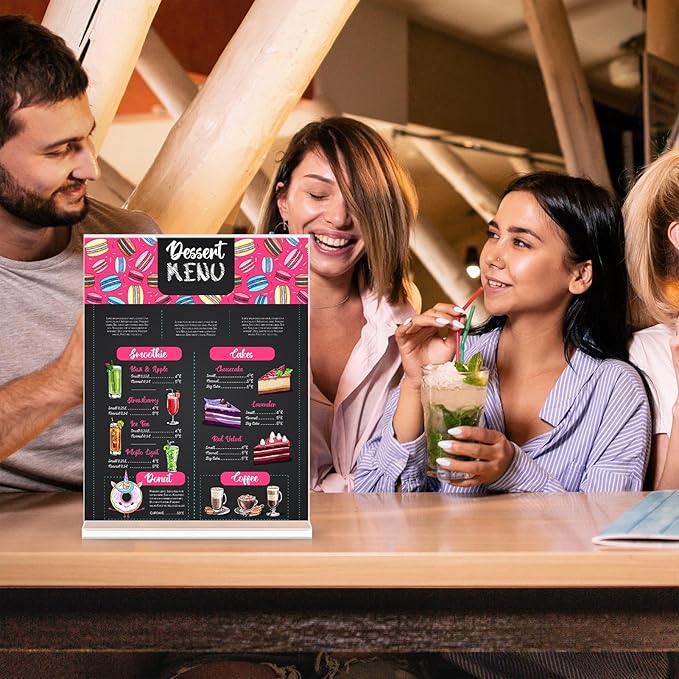 Acrylic Sign Holder 8.5 x 11, Double Sided Sign Holder Stand, Plastic 12 Pack Table Paper Stand, Vertical Menu Flyer Stand, T Shape Table Flyer Holder