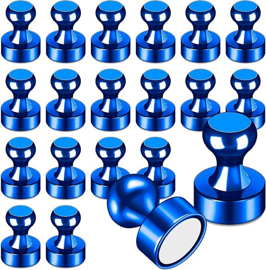 LOVIMAG 20 Pack Blue Refrigerator Magnets, Strong Neodymium Magnets for Whiteboard, Kitchen, Office, Map, Home Decorative