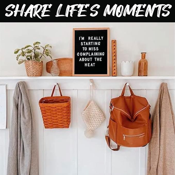 Felt Like Sharing Black Felt Letter Board 16x20 – Changeable Message Board with 348 White Letters, Warm Oak Frame, Wall Hanger & Pouch – Large Felt Board Sign for Quotes, Home or Holiday Decor