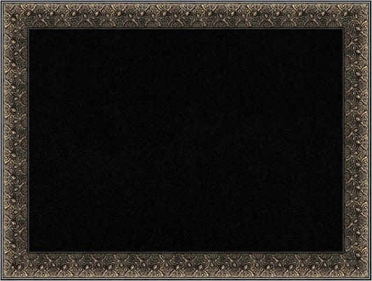 Amanti Art Black Cork Board for Wall, 25x33 Vision Board with Black Wood Frame, Medium Corkboard Office Decor for Home Organization, Traditional Corkboard Pinboard to Display Items for Home
