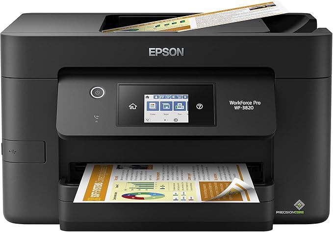 Epson EcoTank ET-4800 Wireless All-in-One Cartridge-Free Supertank Printer with Scanner & ® Workforce® Pro WF-3820 Wireless Color Inkjet All-in-One Printer, Black Large