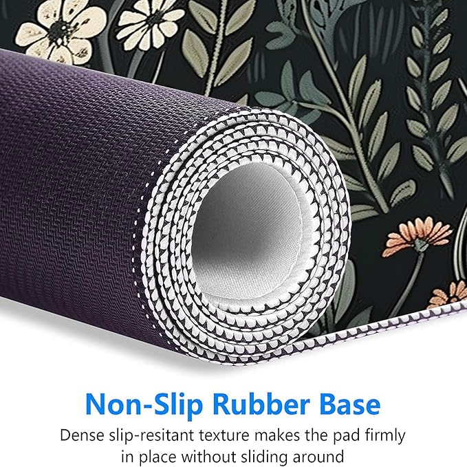 Floral Gaming Mouse Pad Desk Pad Aesthetics Flower Plant Weeds XL Mouse Pad Large Mousepad Extended Laptop Keyboard Mat Gaming Desk Pad Mouse Mat Office Computer Keyboard Laptop Home 31.5"x11.8"