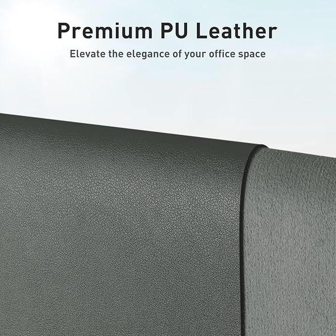 Aothia Faux Leather Desk Mat – Large Mouse Pad, Non-Slip PU Leather Blotter, Waterproof Writing Surface for Office and Home (Jungle Green, 47.2" x 23.6")