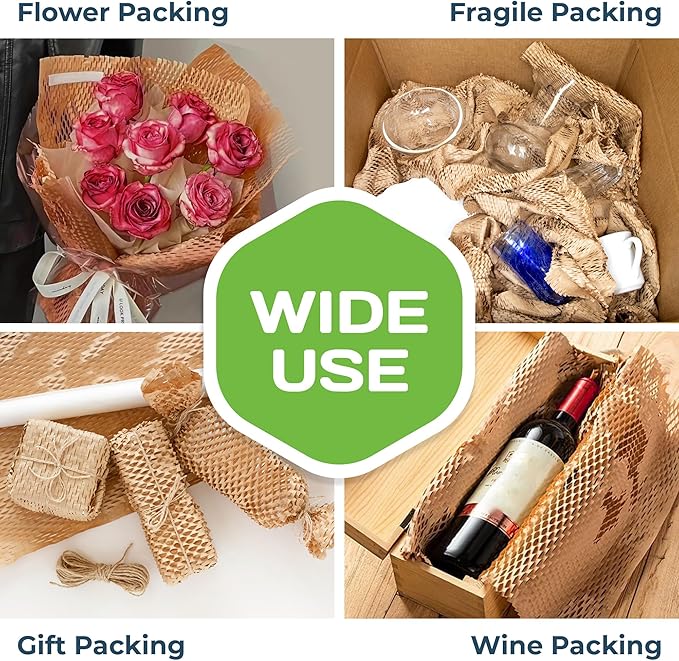 HexaFil Honeycomb Packing Paper - Eco-Friendly, Sustainable Filler for Shipping and Moving, Cushioned Packing Material in Easy Self-Dispenser Box - White, Pallet of 48, 12" x 1700'