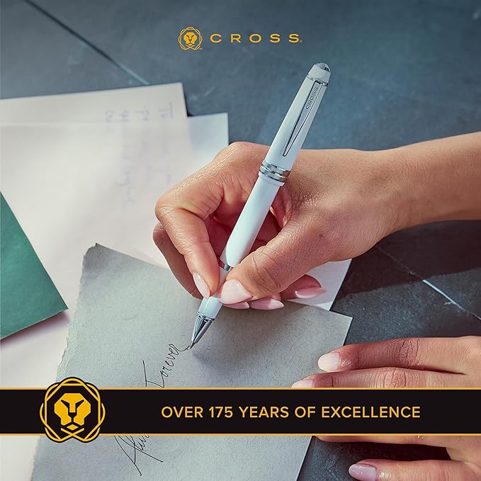 Cross Bailey Light Refillable Rollerball Pen Presented in a Everyday Gift Box - Medium Point, Black Ink, Polished Blue