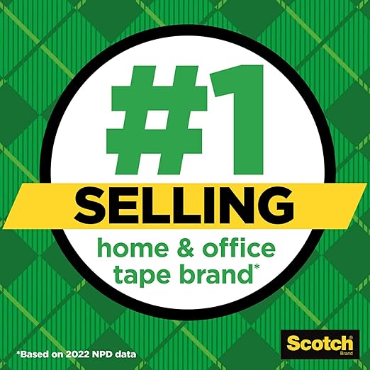 Scotch Magic Tape, Invisible, Repair Christmas Cards and Use as Holiday Gift Wrap Supplies for Christmas, 12 Tape Rolls