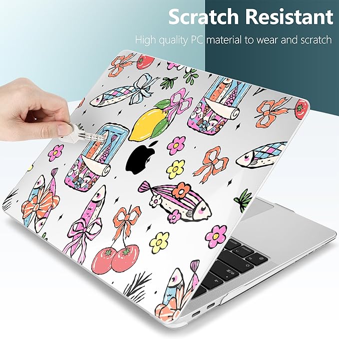 DONGKE for MacBook Air 13 Inch Case 2021-2018, Compatible with A2337 M1 A2179 A1932 Support Retina Display & Touch ID, Hard Shell Plastic Cover with Keyboard Skin - Sardine