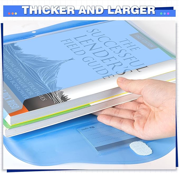 28pcs Binder Folders with Space-Saving Closure and Label Pocket, Super Heavyweight Plastic File Envelopes for 3 Ring, 7 Colors Letter Size Side Loading Binder Pockets Organizer for School