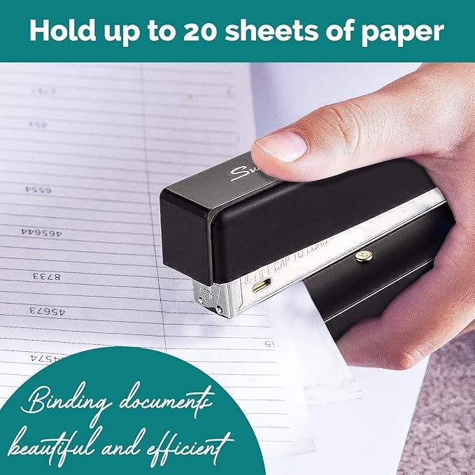 The Mega Deals Stapler Value Pack Includes 1 Staplers for Desk, 2 Pk. Staples - 1/4'' Staples Standard, 1 Black Staplers Office Heavy Duty Classic Stapler Great for Office and Home Use (B0B13PHF7Z)