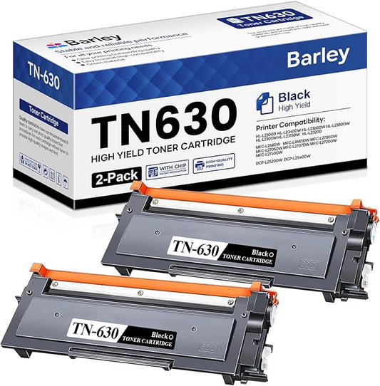 TN630 TN-630 Toner Cartridge Compatible TN630 TN-630 Replacement for Brother TN630 TN-630 Black Toner Cartridge HL-L2300D HL-L2305W HL-L2380DW DCP-L2540DW (2 Pack)