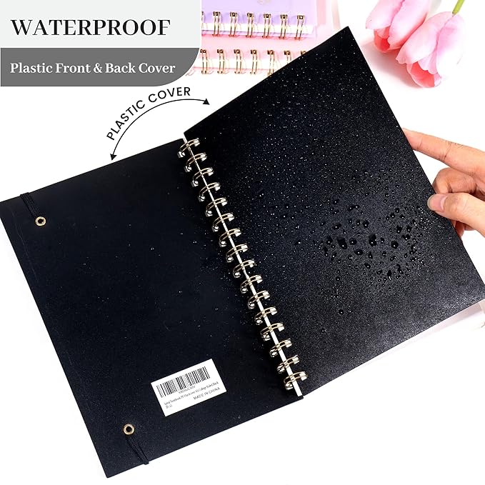 Yoment Lined Spiral Notebook Journal A5 Small Spiral Notebooks 5x7 160 Pages Thick College Ruled Paper Spiral Bound Journal Wire Bound Notebooks for Work Note Taking School, Black