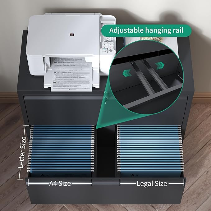 Lateral File Cabinets 5 Drawer with Lock,Metal Lateral Filing Cabinet for Home Office,Wide Steel Storage Cabinet Commercial Drawer for Legal/Letter/A4 Size Files Assembly Required