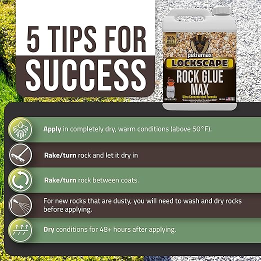 Lockscape Sticky Rock or Sticky Mulch Glue for Landscaping with Sprayer 1 Gallon, Max Rock Glue for Landscape & PetraTools HD101 Bundle, Lockdown Gravel or Mulch for Landscaping Hold (Stone Max)