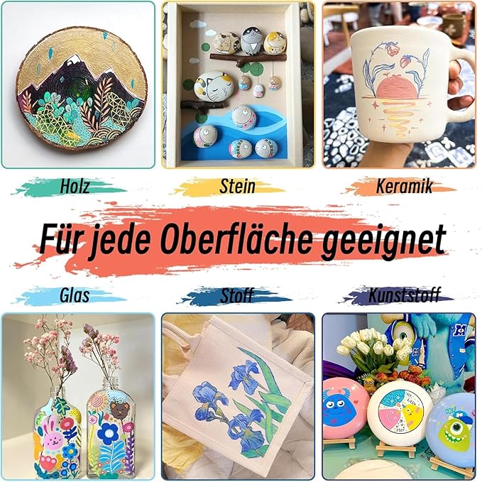 TBC The Best Crafts 72 Colors Dual Tip Acrylic Paint Markers, Double zipper design Topgrade Canvas bag,Waterproof, Non-Toxic, odorless, Suitable for Paper,Pottery, Stones, Glass,outdoor painting