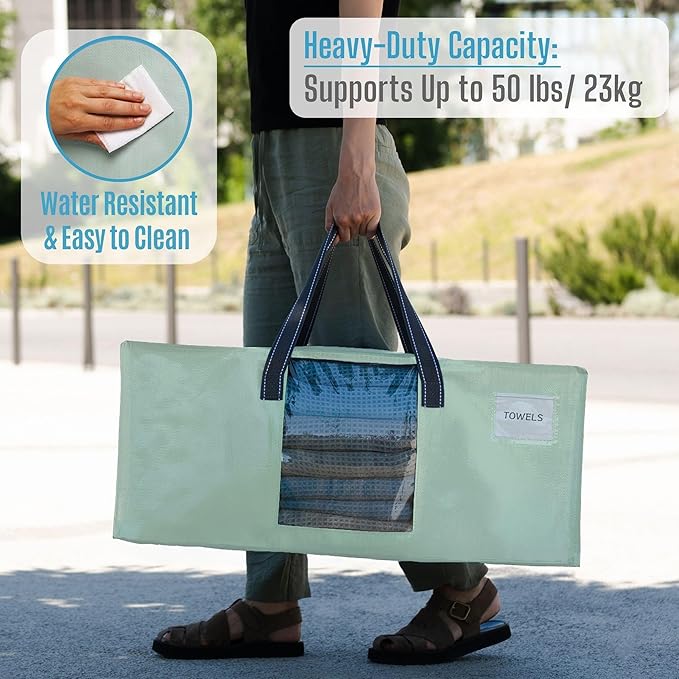 VENO 8 Pack Moving Bags for College, Heavy-Duty Storage Totes, Moving Boxes and Wardrobe Packing Supplies Alternative - Extra Large Durable Laundry Bags for Clothes (Shiny Light Green, 8 Pack)