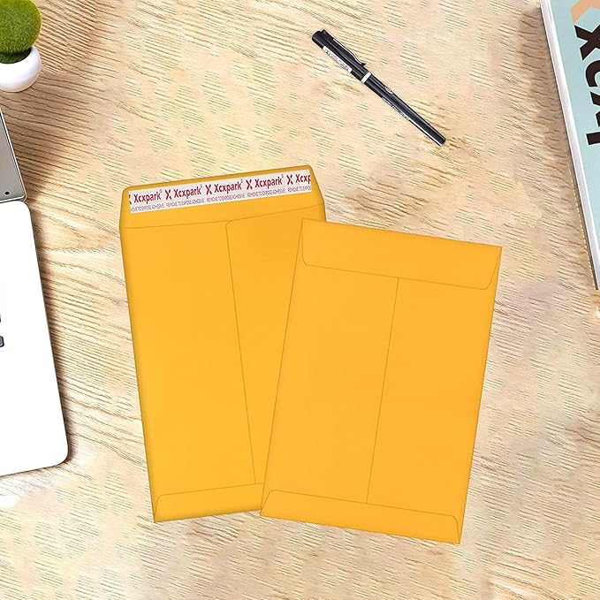 120 PCS 6x9 inches Security Catalog Envelopes Printable Self Seal Envelopes, Anti Tear Brown Envelopes for Invitation Cards, Pictures, Photos, Documents