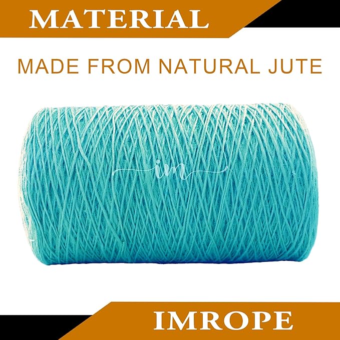 1mm x 2500 Feet Blue Jute Rope, Twine for Gardening Tomato Climbing Plant Tie Floristry Crafts Gift Wrapping Packing Decor