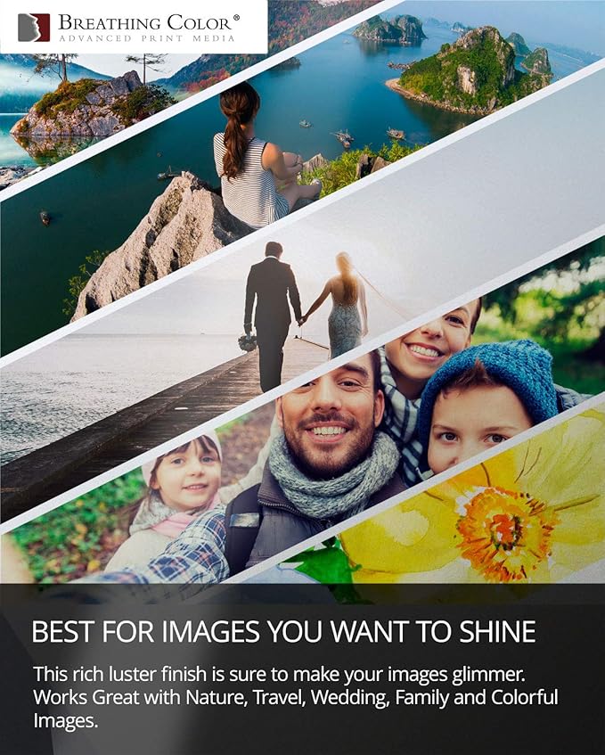 Vibrance Luster Photo Printer Paper 10 mil 255 gsm Luster Finish Premium Photo Paper Sheets 17 inches x 22 inches 50 sheets Works with All Inkjet Printers Including Professional Makes and Models