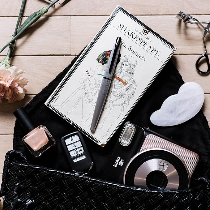 Cross ATX Refillable Ballpoint Pen Presented in a Luxury Gift Box - Medium Point, Black Ink, Sandblasted Dark Blue