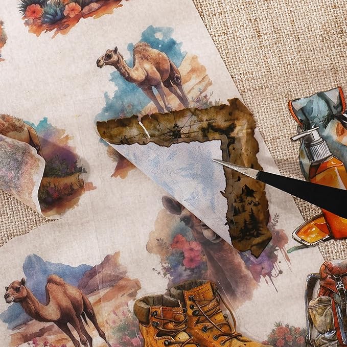 TIAMECH Winter Whispers Sticker Book - Christmas Girl Series, 20 Sheets PET & Washi Stickers for Scrapbooking, Ephemera, Waterproof Junk Journaling Supplies & DIY Crafts (Size 10.5 x 7.1in)