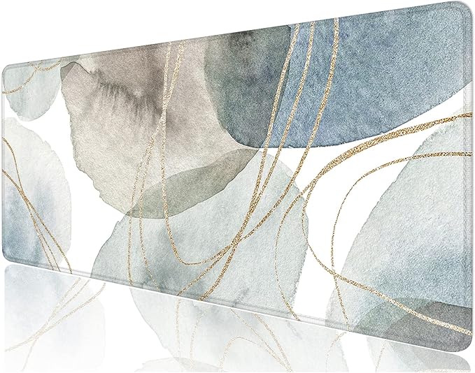 Desk Mat, 32" x 12" XXL Extended Large Gaming Mouse Pad, Desktop Decor Desk Pad, Cute Men Women Office Supplies and Accessories, XL Mouse Mat for Laptop & Keyboard, Minimalism Abstract Art