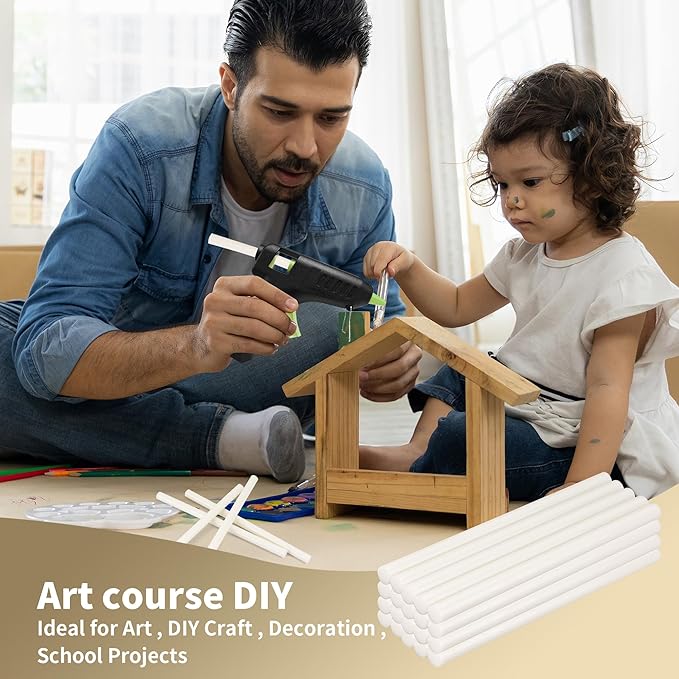 MATUFF White Hot Glue Sticks Full Size 0.43” Dia x 8” Long, 20 pcs Hot melt Adhesive Glue Sticks, All-Purpose Colored Glue Gun Sticks for DIY White Crafting Arts and Wedding Cards, Stamp Sealing