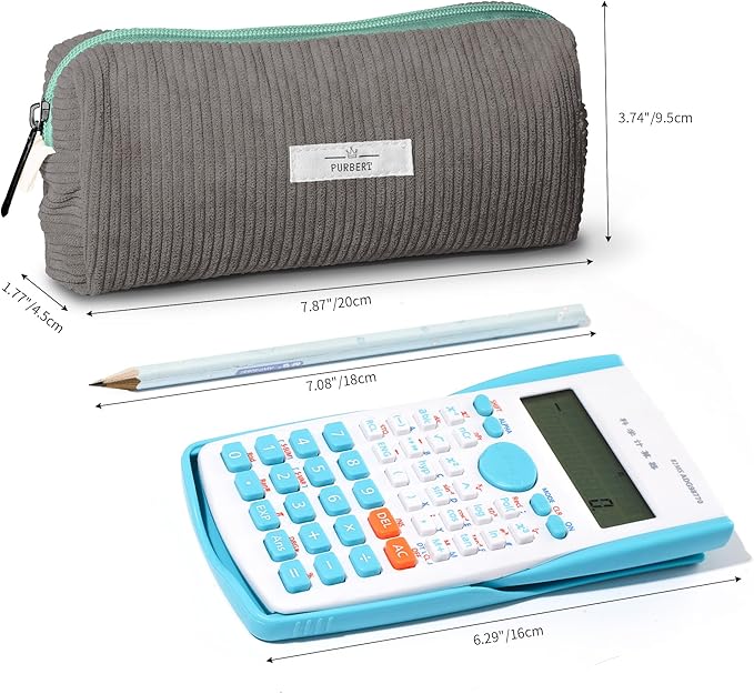 Pencil Bag Pen Case, Soft Corduroy Small Pencil Pouch Organizer with Zipper, Cute Pencil Case Pouch Stationery for Girls and Boys – Grey