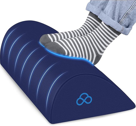 StepLively Foot Rest Ergonomic Pillow for Under Desk at Work, Anti-Fatigue Footrest Support Pillow for Fatigue & Pain Relief, Comfortable for Office Chair, Car Seat & Gaming Chair - Blue