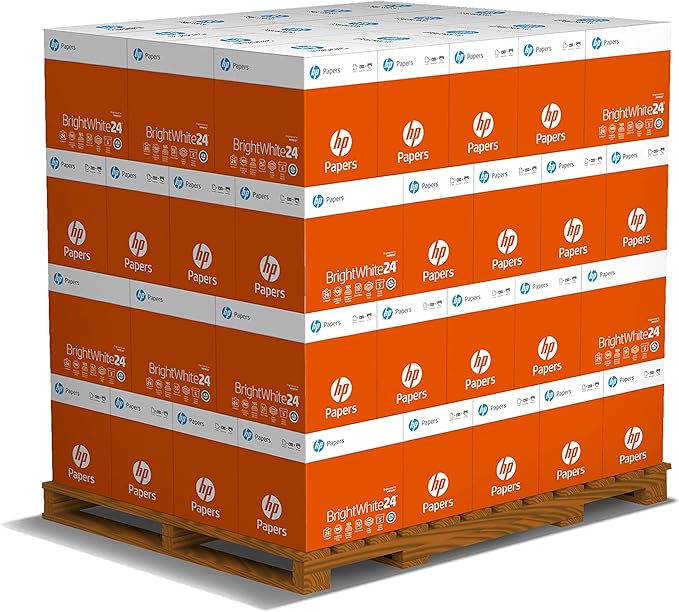 HP Papers Printer Paper 8.5 x 11 Paper BrightWhite 24 lb 60 Case 100 Bright Made in USA - FSC Certified 203000P Pallet 160000 Sheets