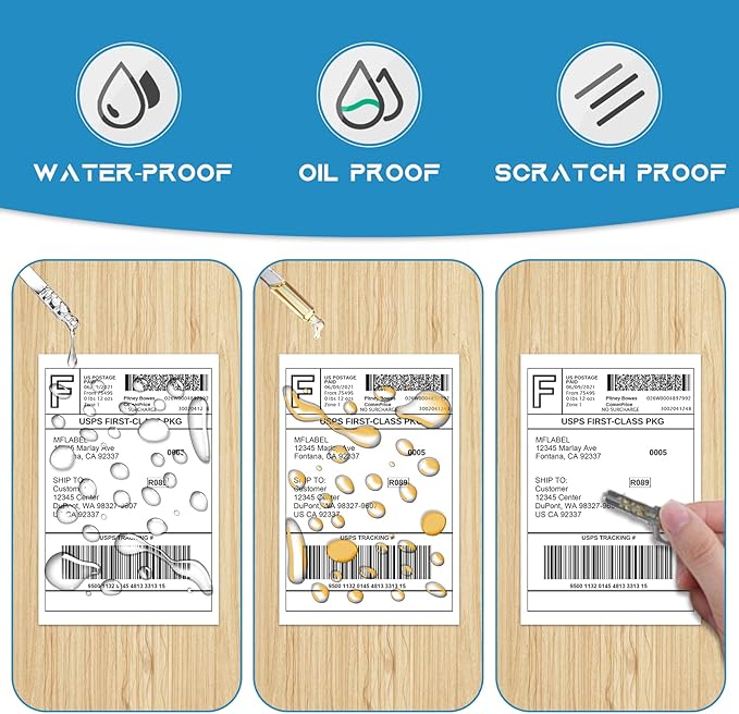MFLABEL 4x6 Direct Labels, Perforated, Commercial Grade, for Thermal Printer, 250 Labels/1 Roll, 20 Rolls