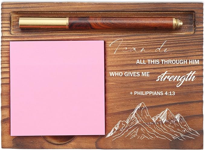I Can Do All Things Sticky Note Holder, Christian Desk Organizer for Religious Social Worker Therapist Counselor Educators Gift for Office Self-Stick Note Pad Holders EDP108